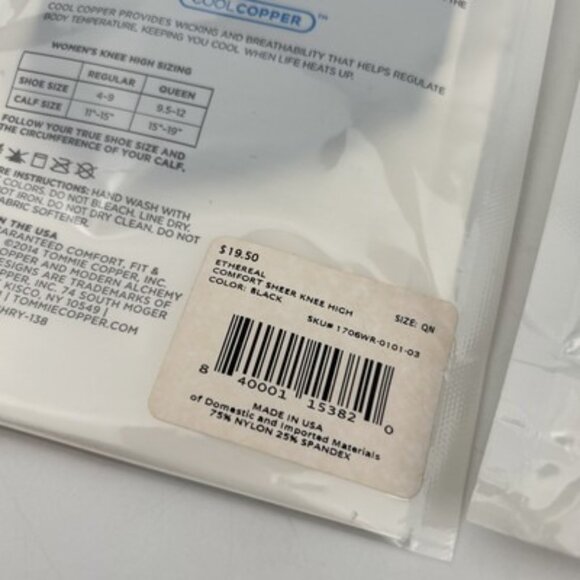 Tommie Copper Revive Black Sculpting Comfort 2XL Tights & Queen Sheer Knee Highs - Picture 3 of 11